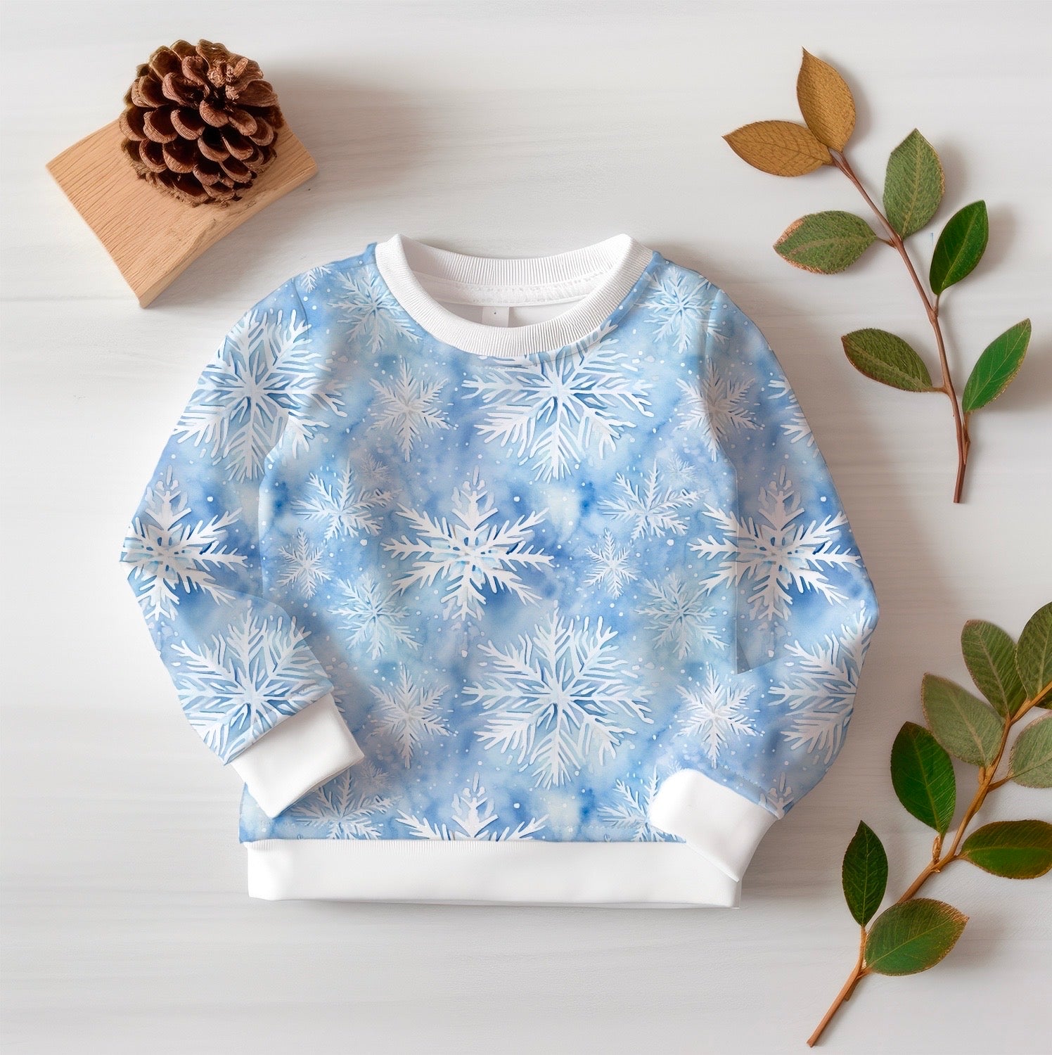 Aquarell Blue Schneeflocke Wintervorbestellung